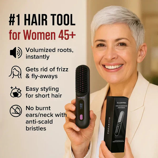 🔥NEW YEAR SALE £13.99!!⚡50K+ SOLD!💁♀️Wireless Ceramic Heating Hair Straightening Hairbrush