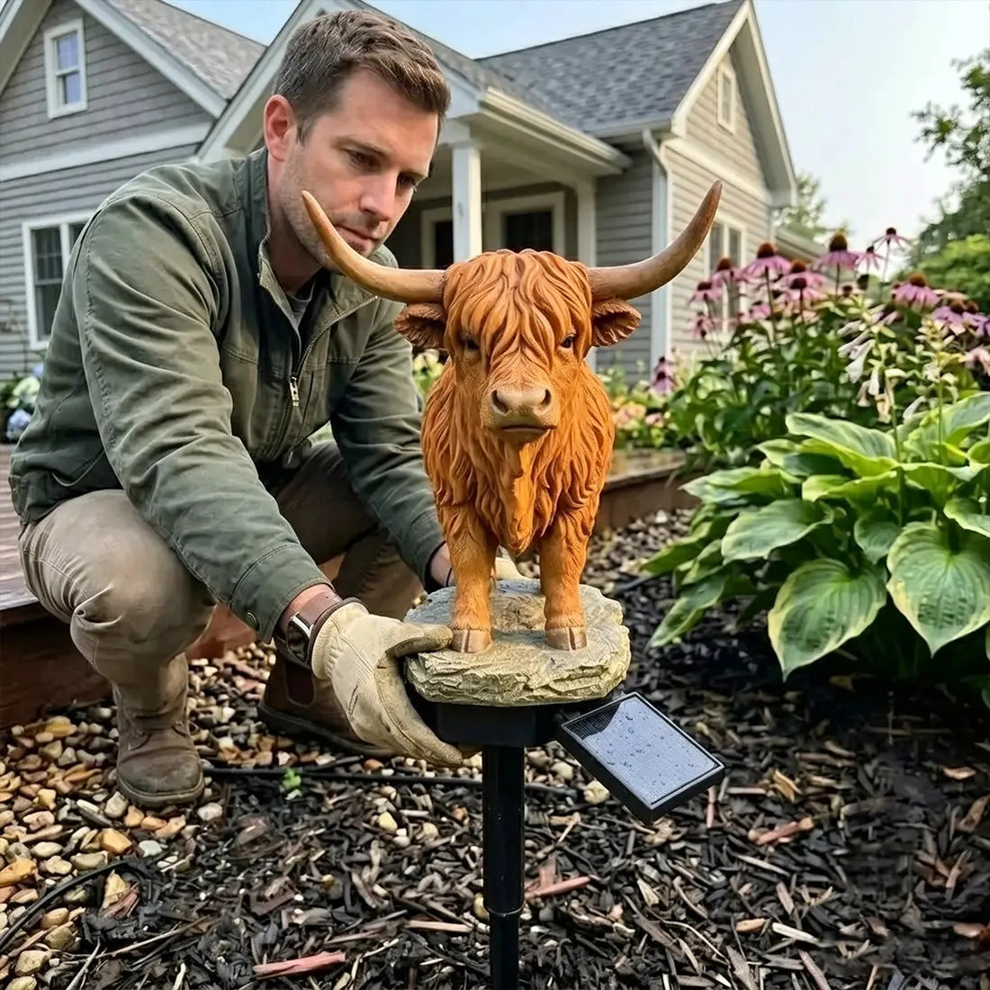 TODAY'S SPECIAL OFFER-50% OFF🔥 HIGHLAND CATTLE SOLAR GARDEN ORNAMENT LIGHT