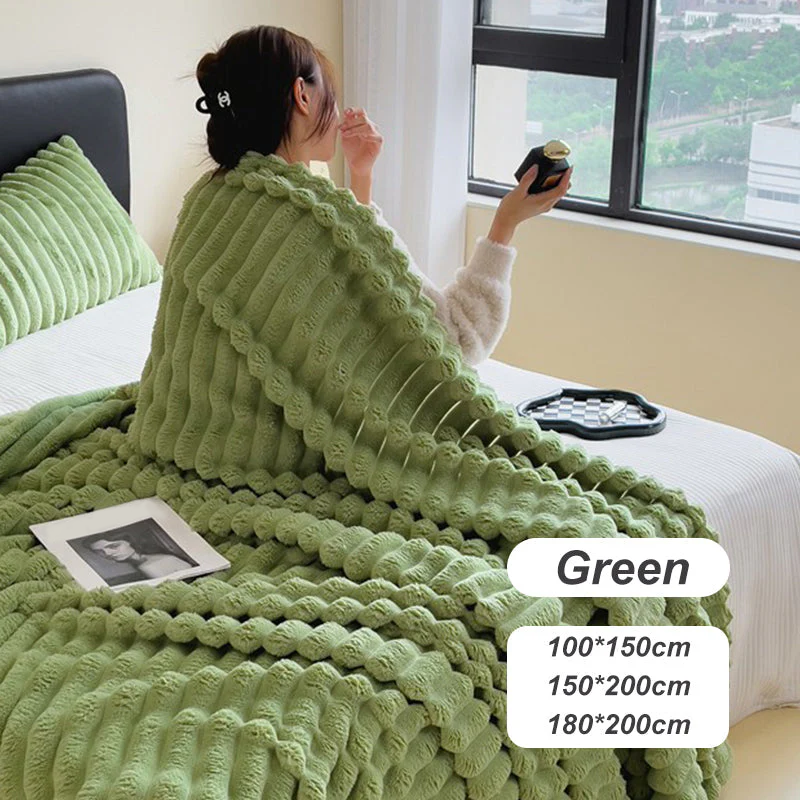 ⏳LAST DAY SPECIAL PRICE: £11.99!!🎁Super Soft Fur Ribbed Fleece Throw Blanket⛄🔥