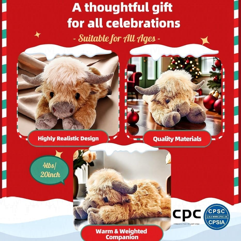 🥳 Mega Sale 60%OFF🎁Cute Cartoon Highland Cow Cuddly Toy🔥Buy 2 Free Shipping