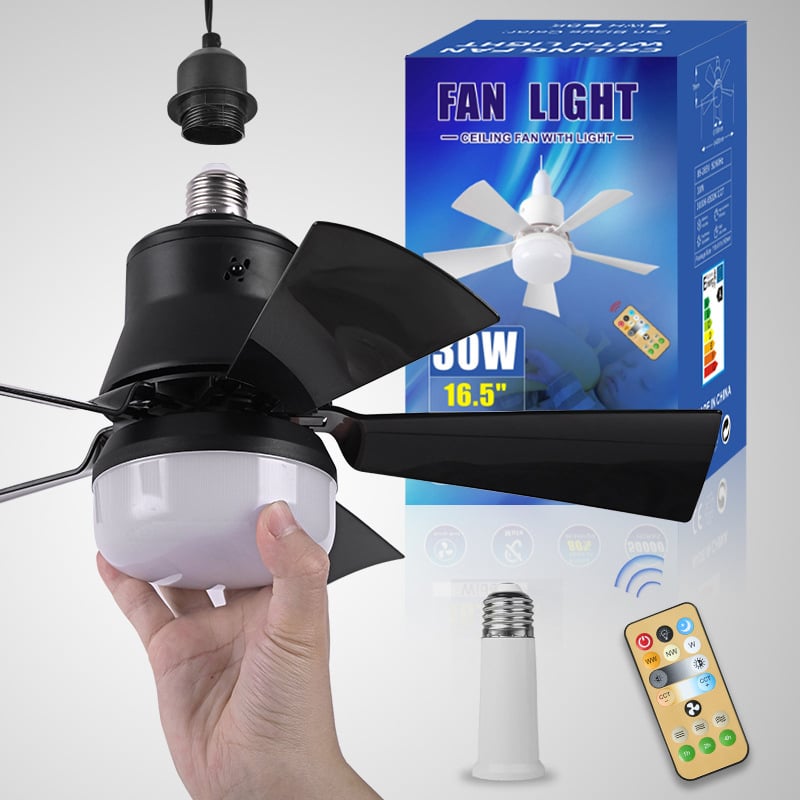 ⏳LIMITED TIME SALE 50% OFF🌀40W LED Ceiling Fan Light – 20.5” Ultra-Quiet with Remote 🎯 | E27 + FREE B22 Adapter 🔌 | For Bedroom 😴, Kitchen 👩🍳 & Garage 🛠️ – UK Ready! 🇬🇧