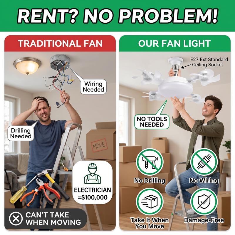 🏆LAST DAY SALE 50% OFF!!❄Aerolux™ Ceiling Fan Light – 2-in-1 Silent LED with Remote 🌬️💡 Energy-Efficient Airflow & Dimmable Lighting for Bedrooms, Living Rooms & Conservatories 🏡✨