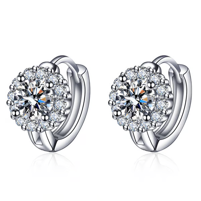 💎 Affordable Brilliance | Faux Moissanite Hoop Earrings | ✨ Daily Luxury 🌟【50% OFF】