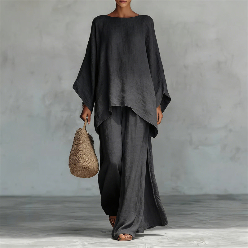 🏖️Limited Time Sale 50% OFF!🌞Women's Relaxed Co-ord Set – Loose-Fit Shirt & Wide-Leg Trousers 🌿☁️ Soft, Comfortable & Stylish • Perfect for Daily & Holiday Wear