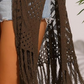 🔥This Week's Special Price:£15.99!!😍Women's Oversized Knitted Cardigan with Crochet Knit and Tassel Trim for Spring & Summer