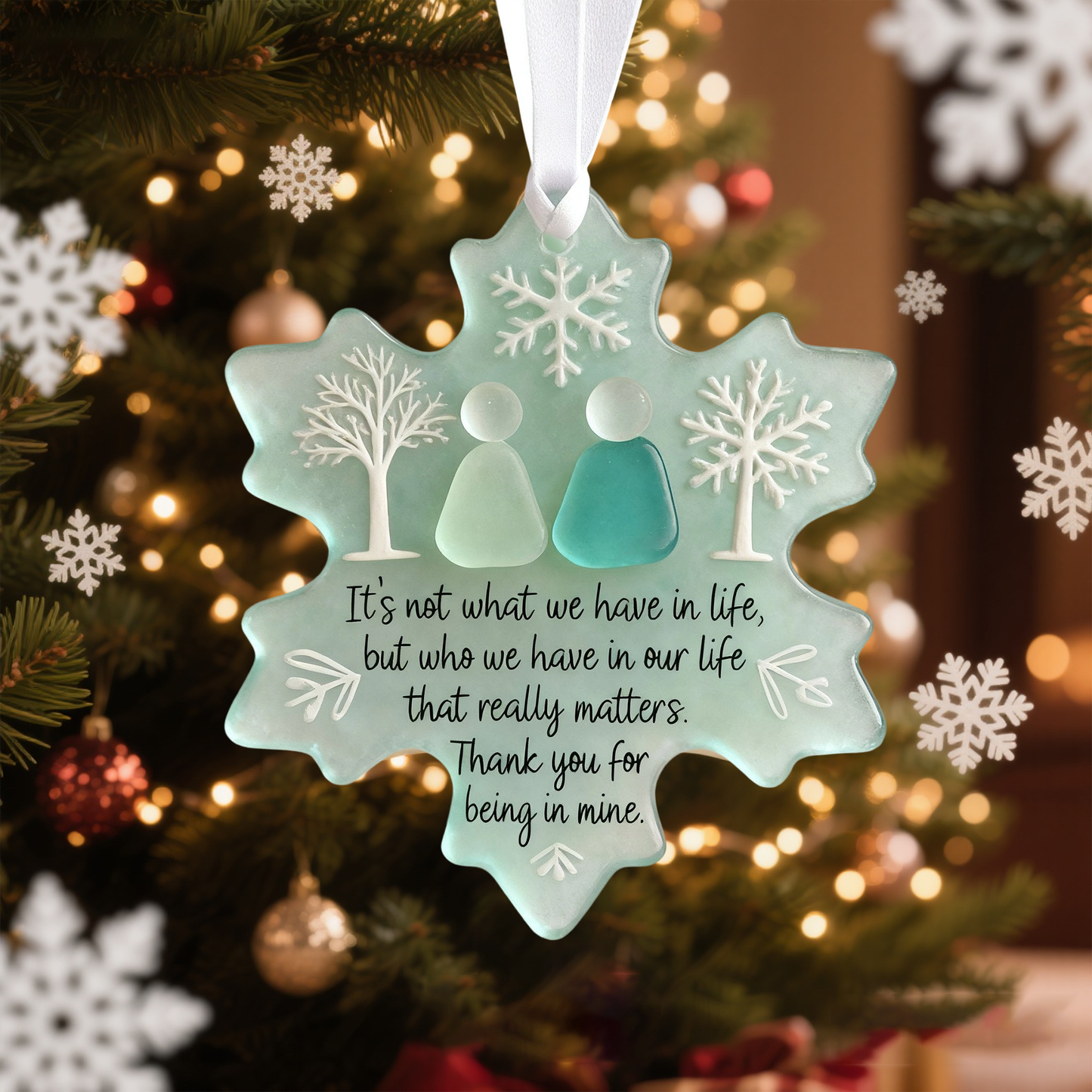 🌊Snowflake-Shaped Sea Glass Friendship Decor❄✨ Shaped by Nature & Crafted by Hand!