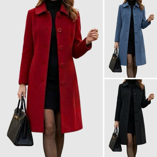 Women's Elegant Wool Button Coat
