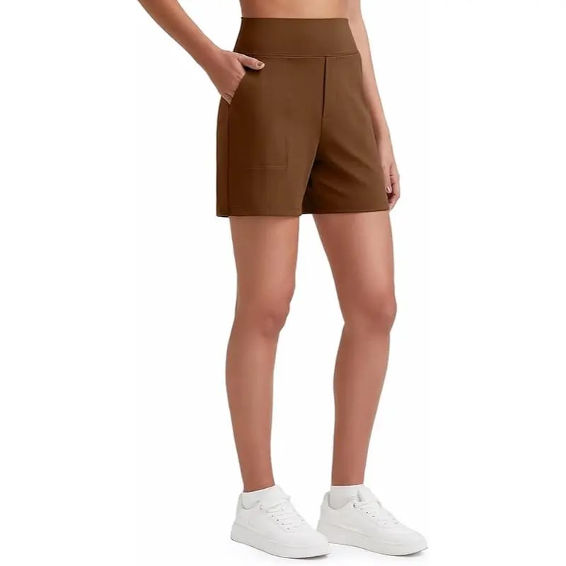 Women's High-Waisted Athletic Bermuda Shorts with Pockets – Running, Yoga, Summer Casual Activewear（Buy 2 Free Shipping）