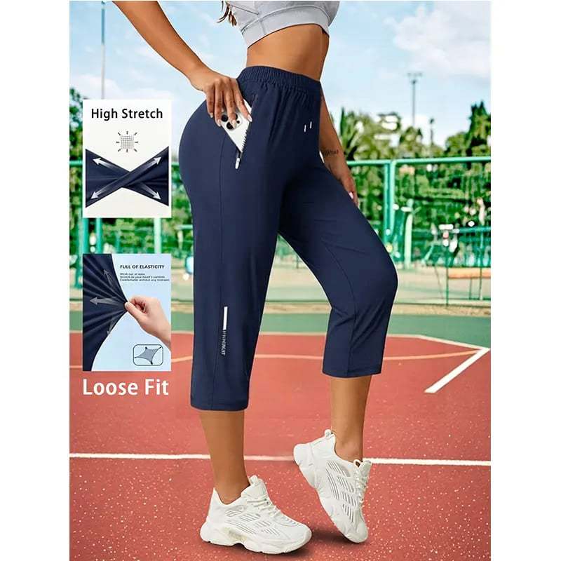 📢📢40% OFF !! ⏰Women's Casual Quick-Dry Stretchy Capri Pants