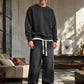 Men's Drawstring Wide-Leg Baggy Denim Jeans