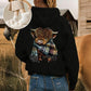 🎄HOT SALE 50% OFF!!🎁Cute Highland Cow Cozy Fleece-Lined Hooded Sweatshirt🦬✨Perfect Gift for Her!