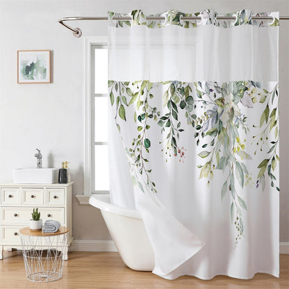 ⏳LAST DAY SALE 70% OFF!!🔥No-Hook Double-Layer Shower Curtain with Built-In Liner 🚿✨  Waterproof, Machine-Washable & Mildew-Resistant | 72" x 75" – Fits Most UK Bathtubs