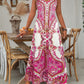 ⏳LAST DAY SALE: ONLY ￡12.99!!🎁Women’s Retro Print V-Neck Sleeveless Maxi Dress