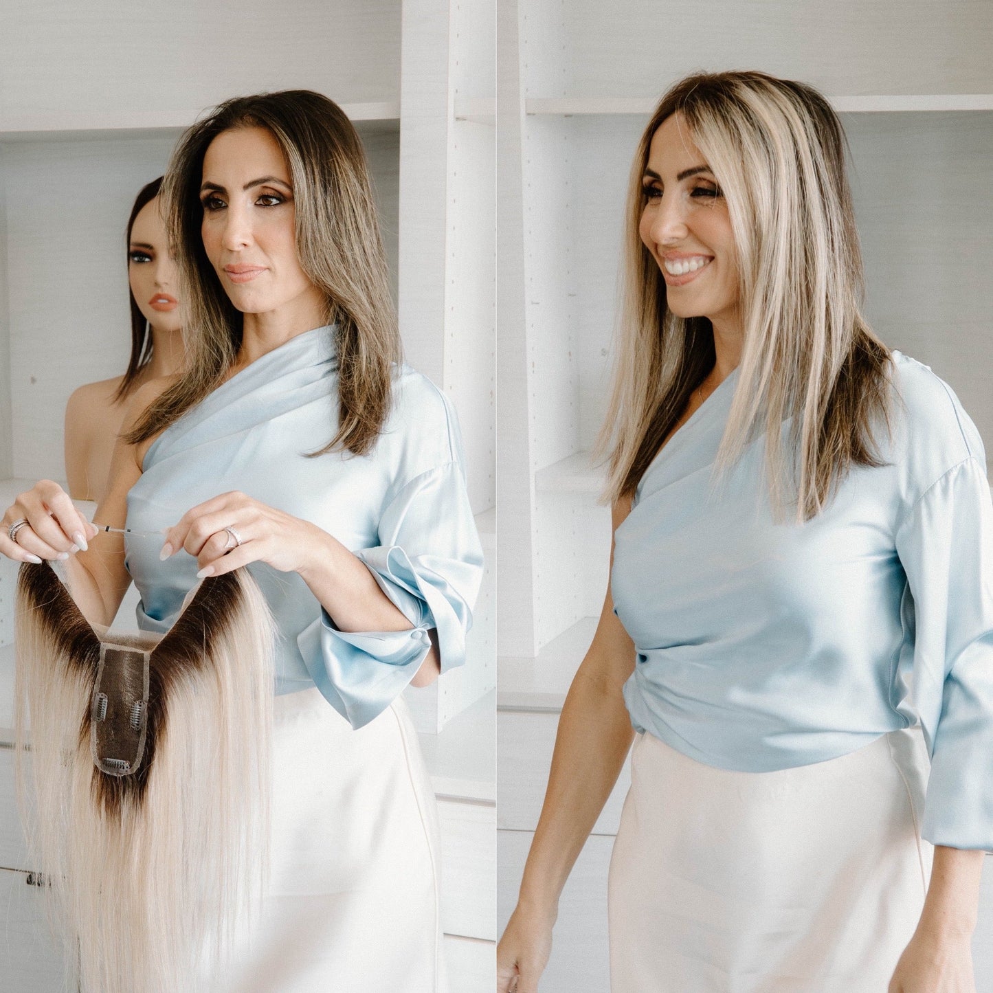 🔥LAST DAY SALE ONLY ￡7.99!!🔥Natural-Look Hybrid Hairline Topper ✨Ultra-Thin Lace Front + Skin Base for Seamless Blend 🌿Lightweight Volume Piece for Thinning Hair • Breathable & Undetectable 💇‍♀️💕