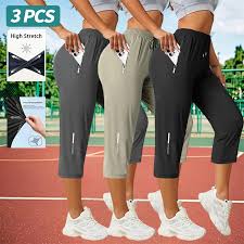 📢📢40% OFF !! ⏰Women's Casual Quick-Dry Stretchy Capri Pants
