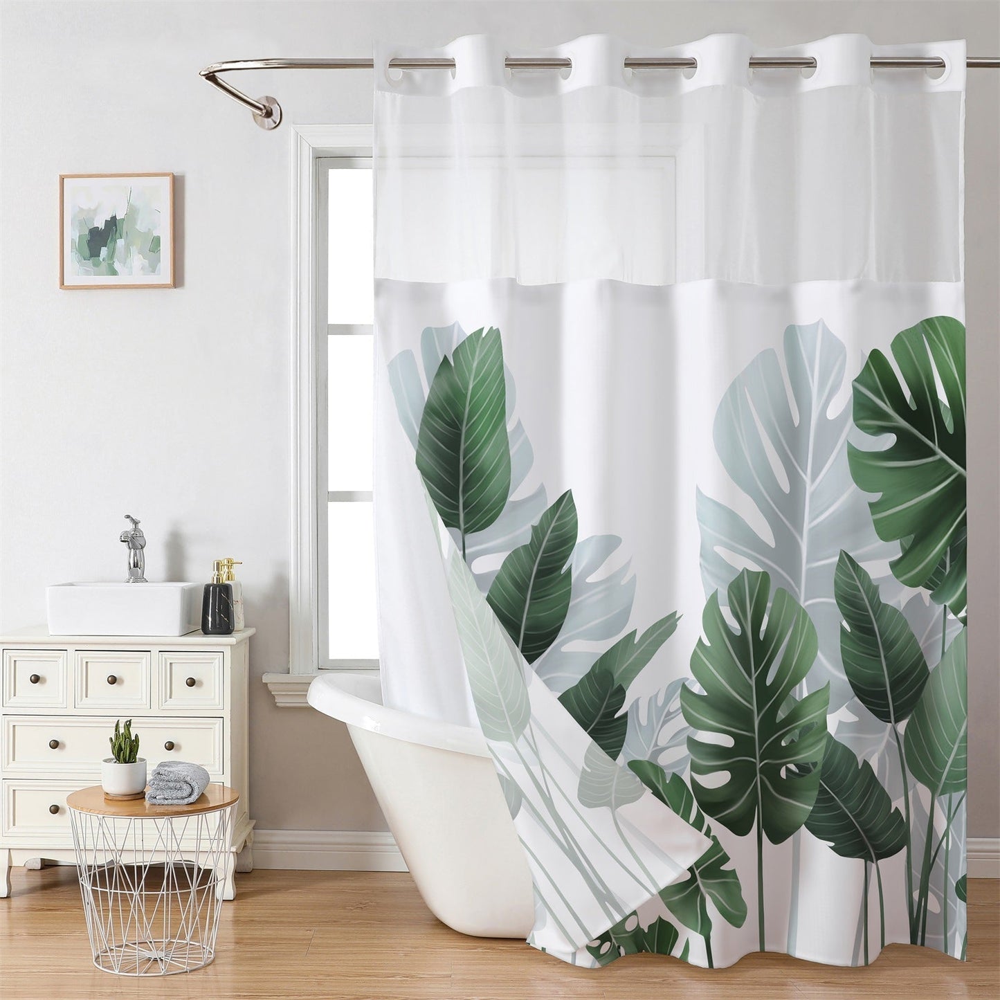 ⏳LAST DAY SALE 70% OFF!!🔥No-Hook Double-Layer Shower Curtain with Built-In Liner 🚿✨  Waterproof, Machine-Washable & Mildew-Resistant | 72" x 75" – Fits Most UK Bathtubs
