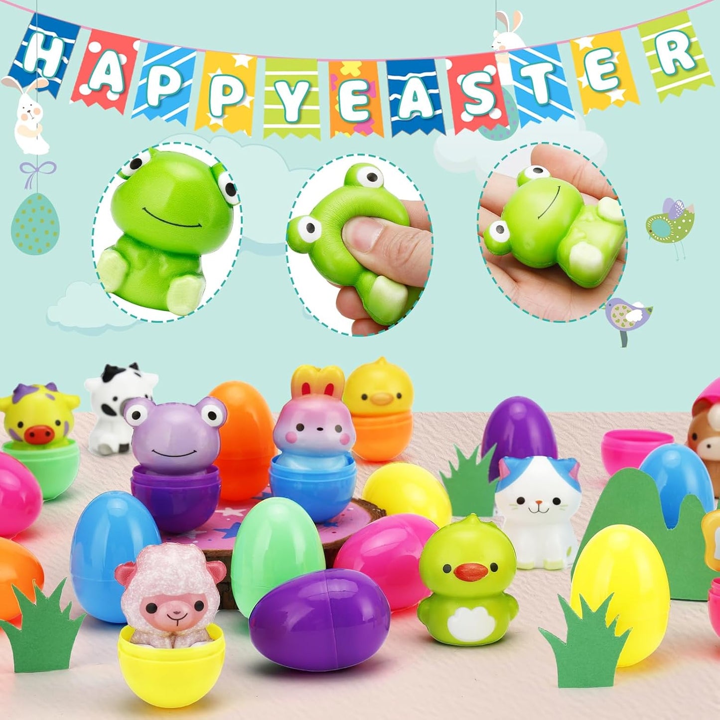 🔥LAST DAY SALE 50% OFF🔥24 PCS Easter Eggs Prefilled Slow Rising Squishy Toys