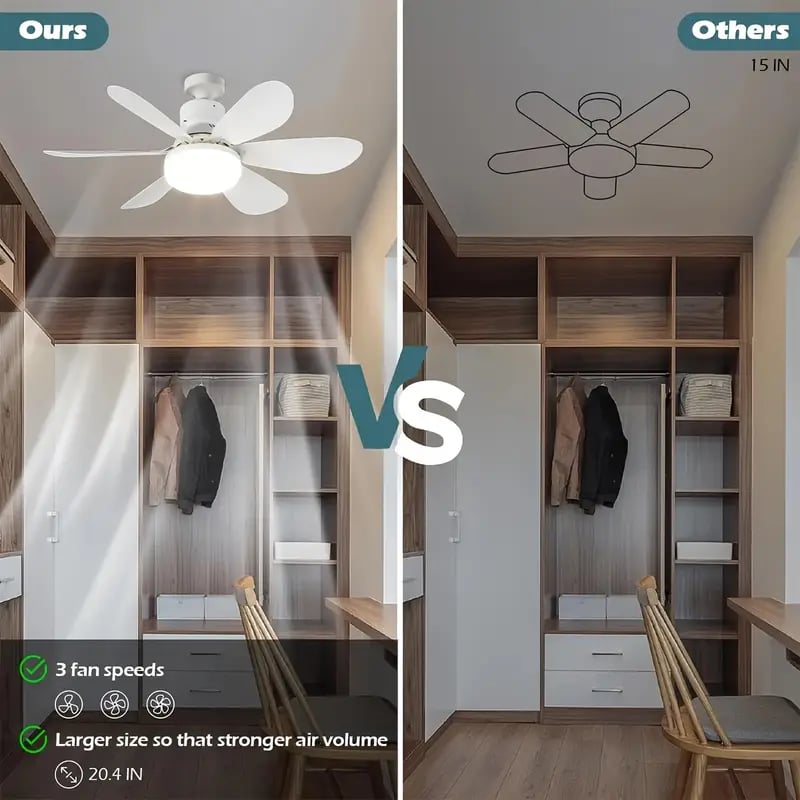 ⏳LIMITED TIME SALE 50% OFF🌀40W LED Ceiling Fan Light – 20.5” Ultra-Quiet with Remote 🎯 | E27 + FREE B22 Adapter 🔌 | For Bedroom 😴, Kitchen 👩‍🍳 & Garage 🛠️ – UK Ready! 🇬🇧