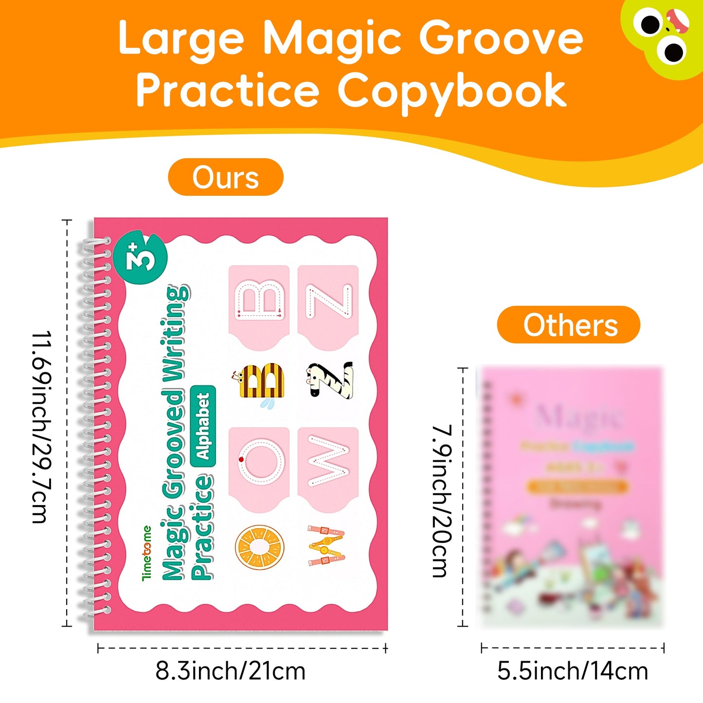 6 Pcs Magical Handwriting Workbooks Handwriting Practice Copybook, Magic Pen Reusable Copybook Grooves Template Design for Children