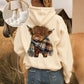 🎄HOT SALE 50% OFF!!🎁Cute Highland Cow Cozy Fleece-Lined Hooded Sweatshirt🦬✨Perfect Gift for Her!