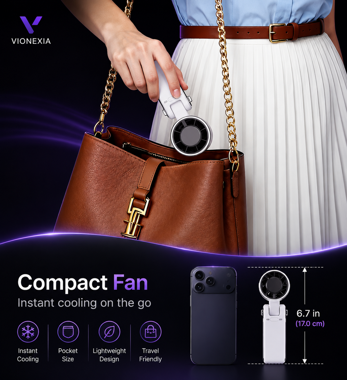 5-Speed Foldable Handheld Fan