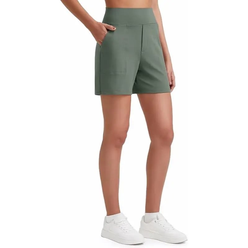 Women's High-Waisted Athletic Bermuda Shorts with Pockets – Running, Yoga, Summer Casual Activewear（Buy 2 Free Shipping）