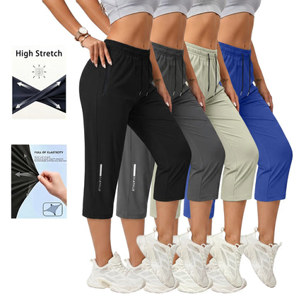 📢📢40% OFF !! ⏰Women's Casual Quick-Dry Stretchy Capri Pants