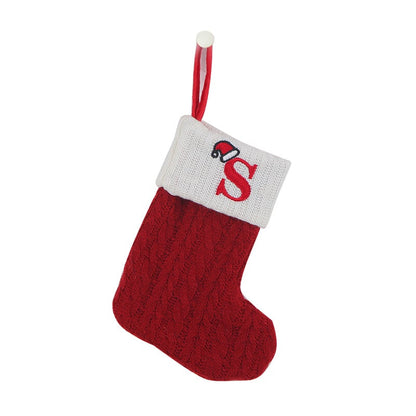 🔥HOT SALE -49% OFF🔥"Cozy Knit Socks, Embroidered Candy Gift Bag, Letter Christmas Stocking - Perfect for the Little Ones!"