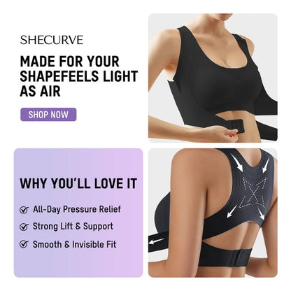 💖Front Closure Cross-Back Wireless Posture Bra✨