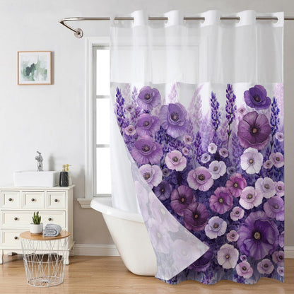 ⏳LAST DAY SALE 70% OFF!!🔥No-Hook Double-Layer Shower Curtain with Built-In Liner 🚿✨  Waterproof, Machine-Washable & Mildew-Resistant | 72" x 75" – Fits Most UK Bathtubs