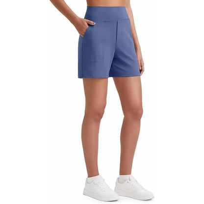 Women's High-Waisted Athletic Bermuda Shorts with Pockets – Running, Yoga, Summer Casual Activewear（Buy 2 Free Shipping）