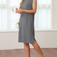 🔥Summer Sale 49% OFF💥Women Round Neck Loose Split Wrinkle-Free Midi Dress with Pockets
