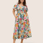 💃Summer Hot Sale 70% OFF🌈Floral Smocked Square Neck Midi Dress with Pockets