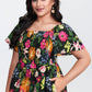 💃Summer Hot Sale 70% OFF🌈Floral Smocked Square Neck Midi Dress with Pockets