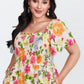 💃Summer Hot Sale 70% OFF🌈Floral Smocked Square Neck Midi Dress with Pockets