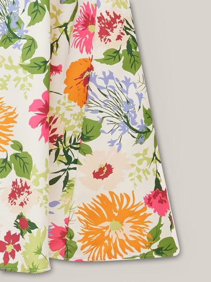 💃Summer Hot Sale 70% OFF🌈Floral Smocked Square Neck Midi Dress with Pockets