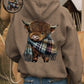 🎄HOT SALE 50% OFF!!🎁Cute Highland Cow Cozy Fleece-Lined Hooded Sweatshirt🦬✨Perfect Gift for Her!