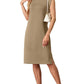 🔥Summer Sale 49% OFF💥Women Round Neck Loose Split Wrinkle-Free Midi Dress with Pockets