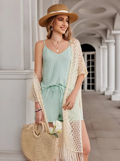 🔥This Week's Special Price:£15.99!!😍Women’s Oversized Knit Cardigan – Lightweight Crochet Tassel Kimono for Spring & Summer 🌸
