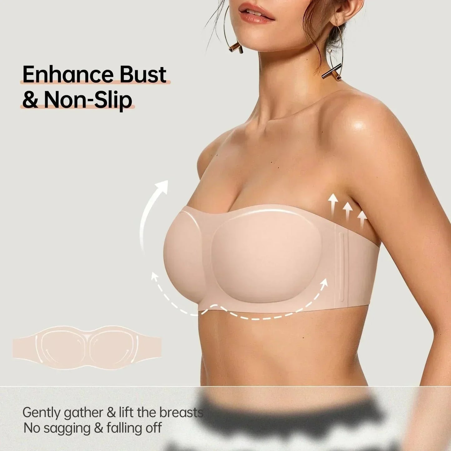 ⛱️Last Day Special Price ￡7.99!!💞Womens Strapless Wireless Padded Bandeau Bra