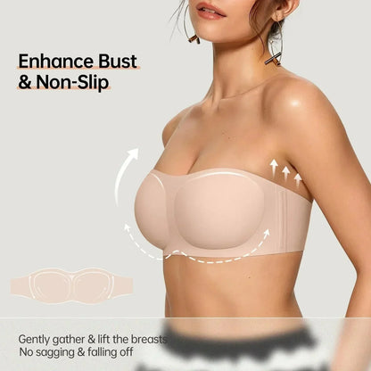 ⛱️Last Day Special Price ￡7.99!!💞Womens Strapless Wireless Padded Bandeau Bra