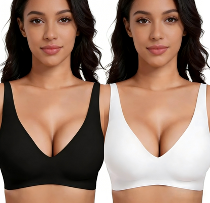 💗LIMITED TIME SALE 50% OFF⚡50K+ SOLD💕 Jelly Wireless Womens Comfortable Wireless Bras Push Up Bralettes Seamless Tshirts Bras Deep V Everyday Bras