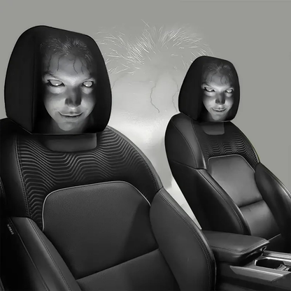👻Funny Cartoon Car Headrest Covers – 2PCS Universal Fit