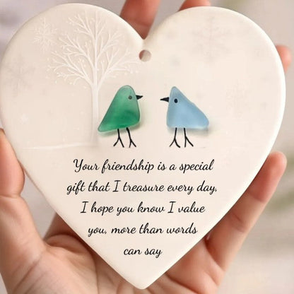 🔥Christmas Sale 70% OFF!⏰Heart-Shaped Sea Glass Friendship Decor🌊✨ Shaped by Nature & Crafted by Hand💝