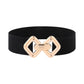 【Factory direct sales】Women's Vintage Gold Buckle High Elastic Leather Belt
