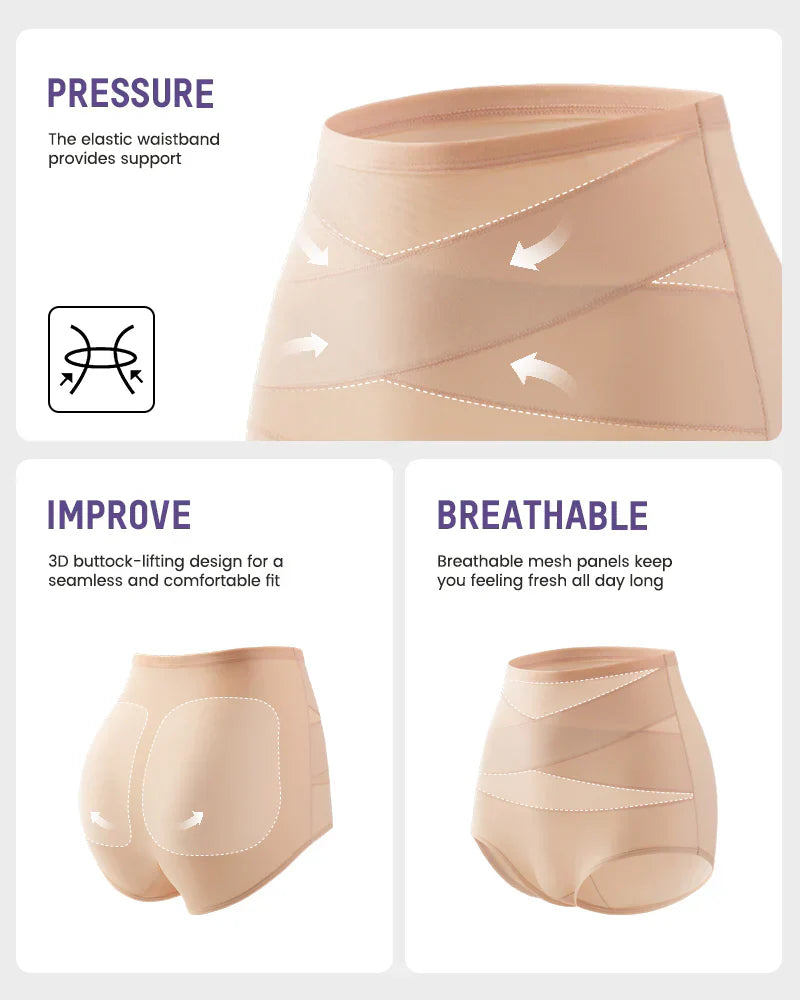 Limited sale 70% OFF🌸Last Day-Buy 1 Get 3 Packs✨Plus-Size High-Waist Cross Tummy Control Panties