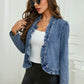 🥳2026 HOT SALE🥳💞50K+ SOLD!👵☀️ 56% OFF! Open-Front Denim Jacket – No buttons, easy on/off. Flattering ruffle trim, breathable fabric. Classic blue wash. A versatile wardrobe staple. 🌿✅