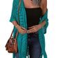 🔥This Week's Special Price:£15.99!!😍Women's Oversized Knitted Cardigan with Crochet Knit and Tassel Trim for Spring & Summer