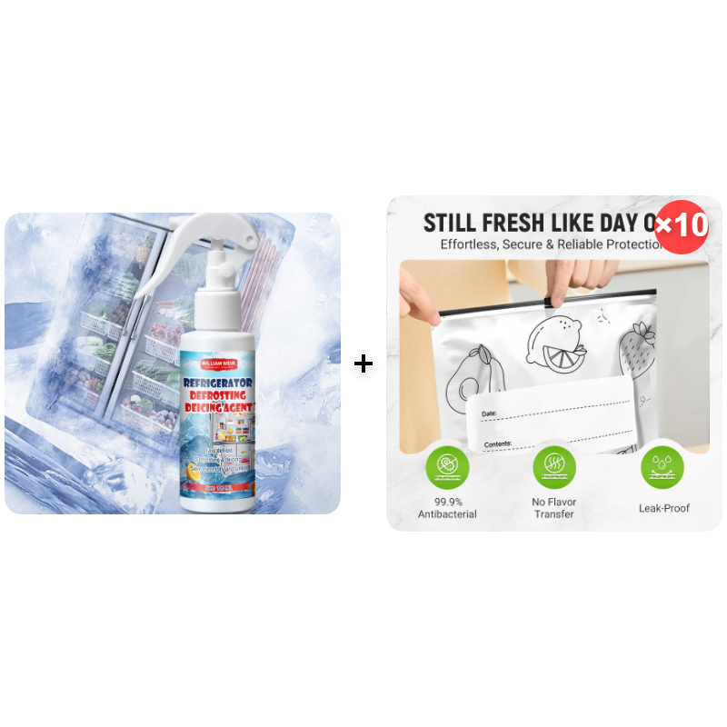 ⏳LAST DAY - Buy 2 Get 1 Free!!🧊Defrosting Spray for Fridge Freezer 🎁 Includes Free Spatula