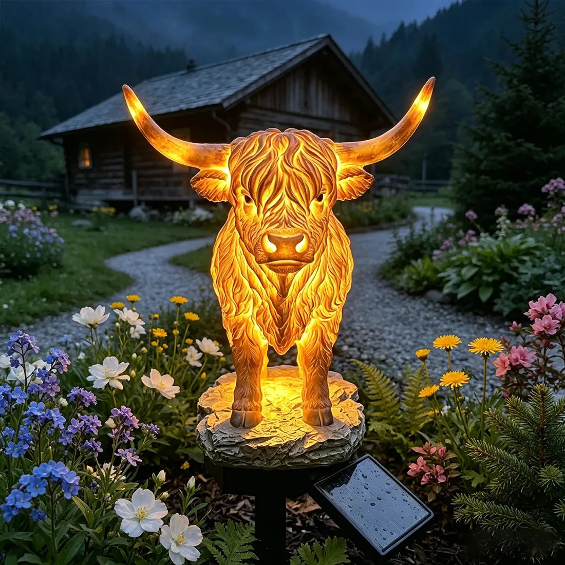 TODAY'S SPECIAL OFFER-50% OFF🔥 HIGHLAND CATTLE SOLAR GARDEN ORNAMENT LIGHT
